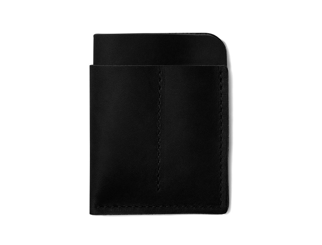 multi-pocket black leather pocket protector