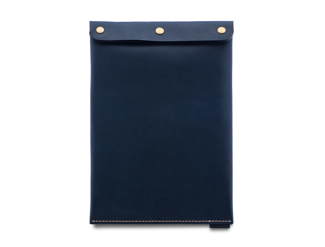 mens navy blue leather travel folio