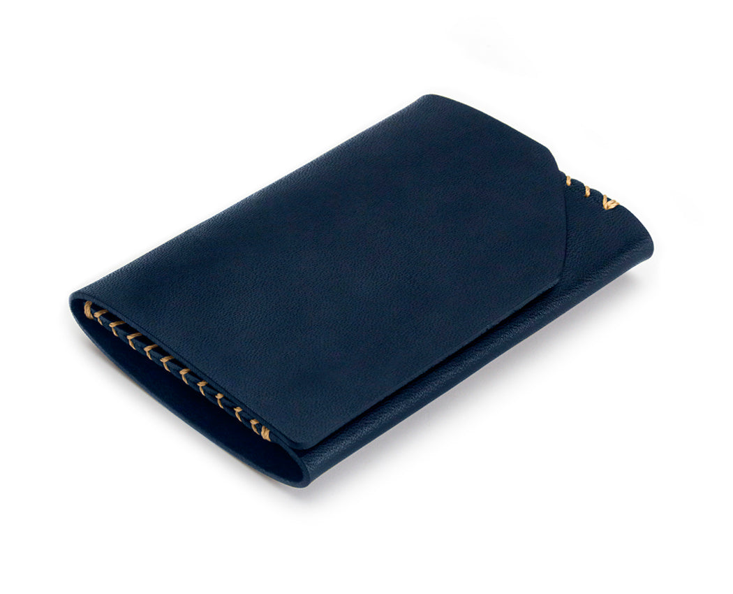 compact navy folding wallet