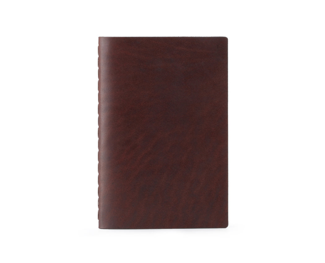 brown full grain leather notebook