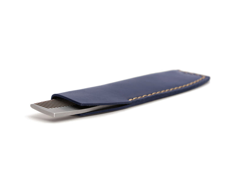 navy blue leather comb case