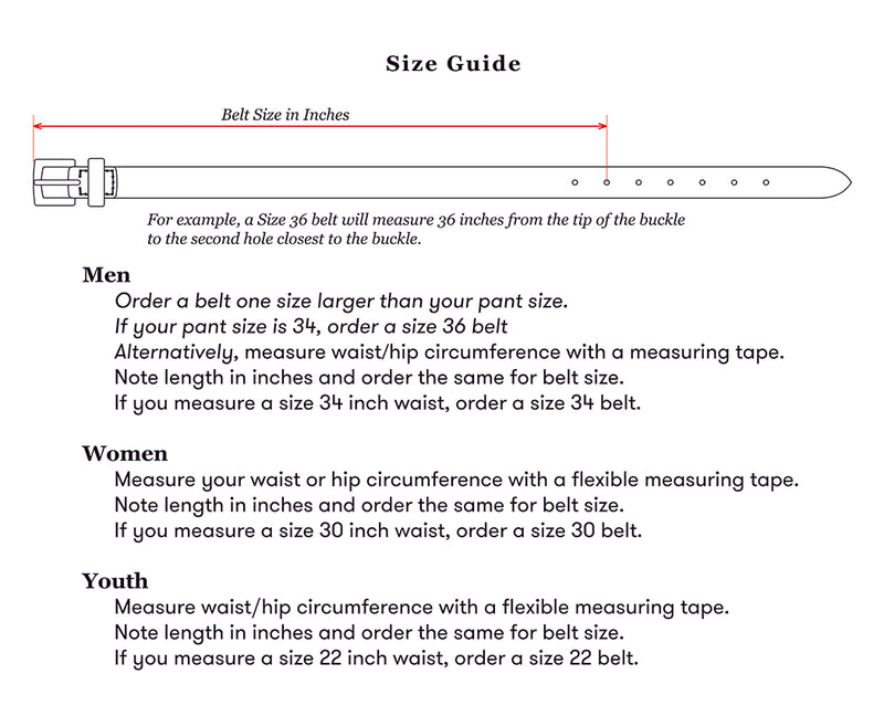 mens belt size guide