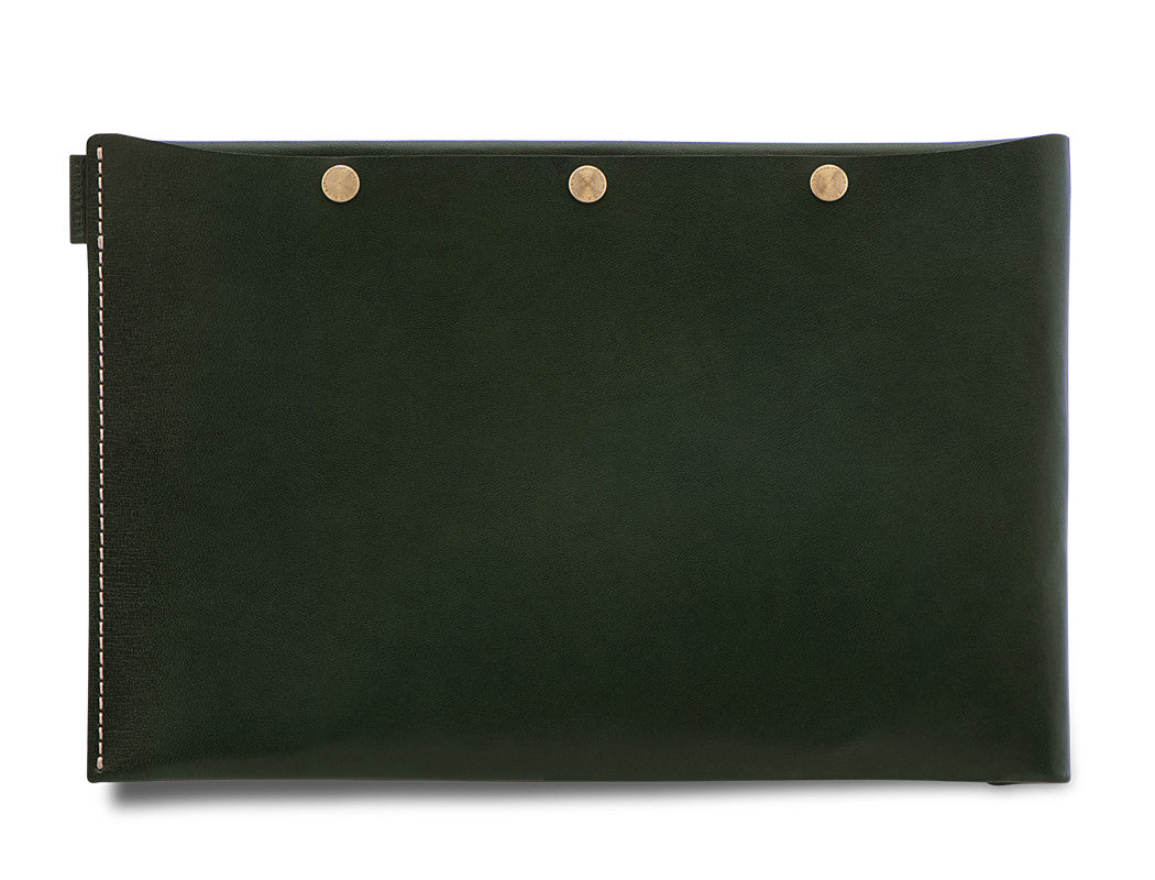 mens green leather travel folio