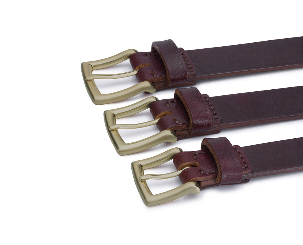 trio of casual mens leather belts