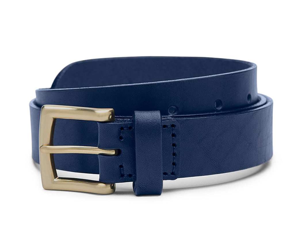30 mm blue leather belt