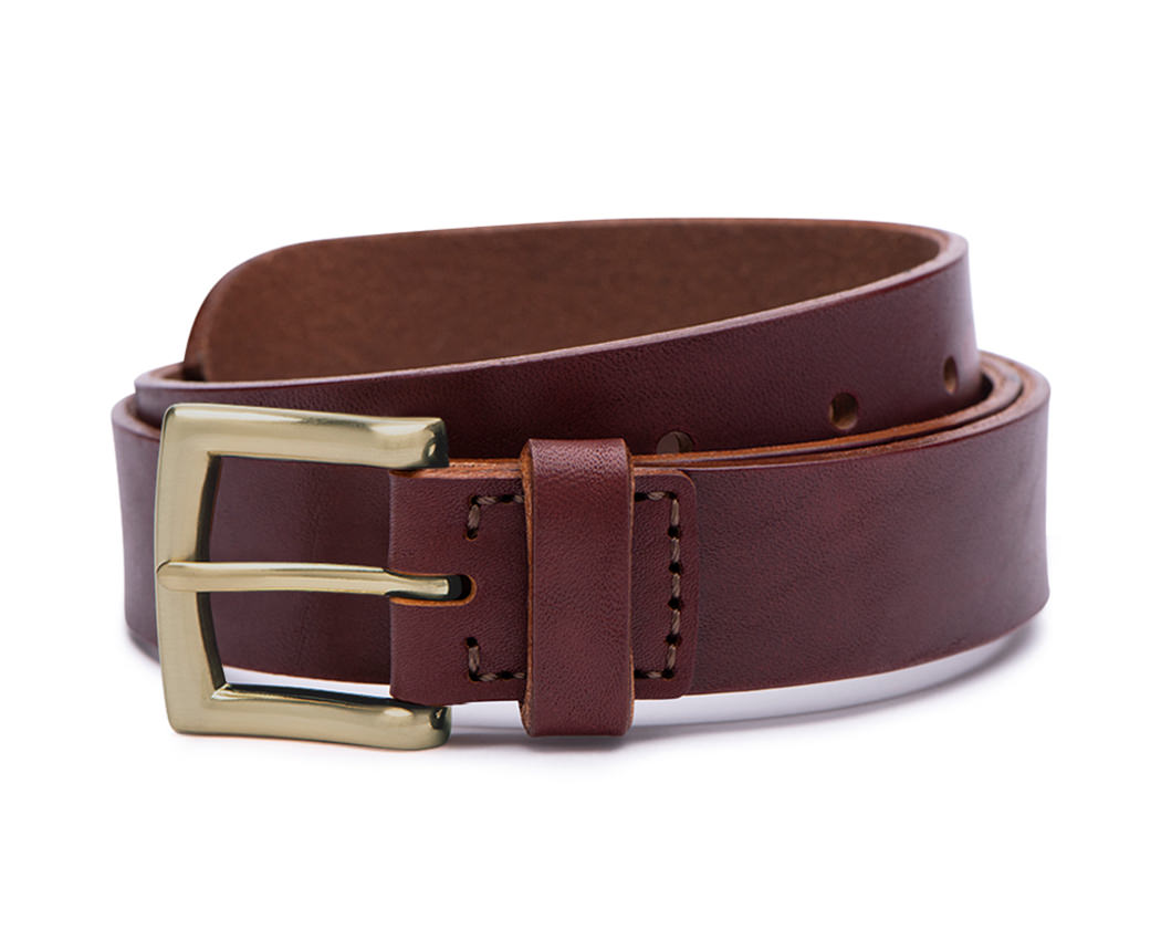 30 mm reddish brown leather belt
