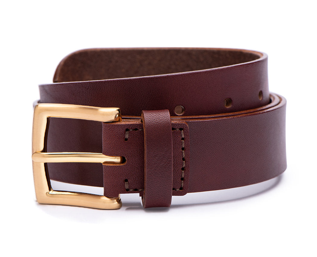 wide red brown leather belt