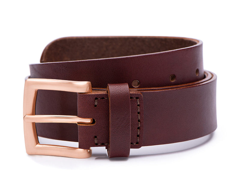 reddish brown wide mens leather belt