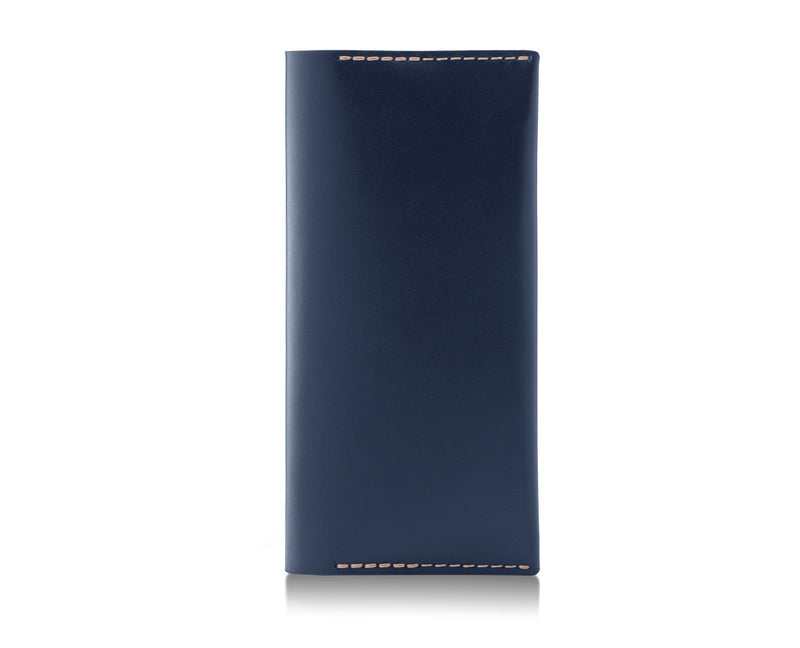 navy blue mens large leather wallet