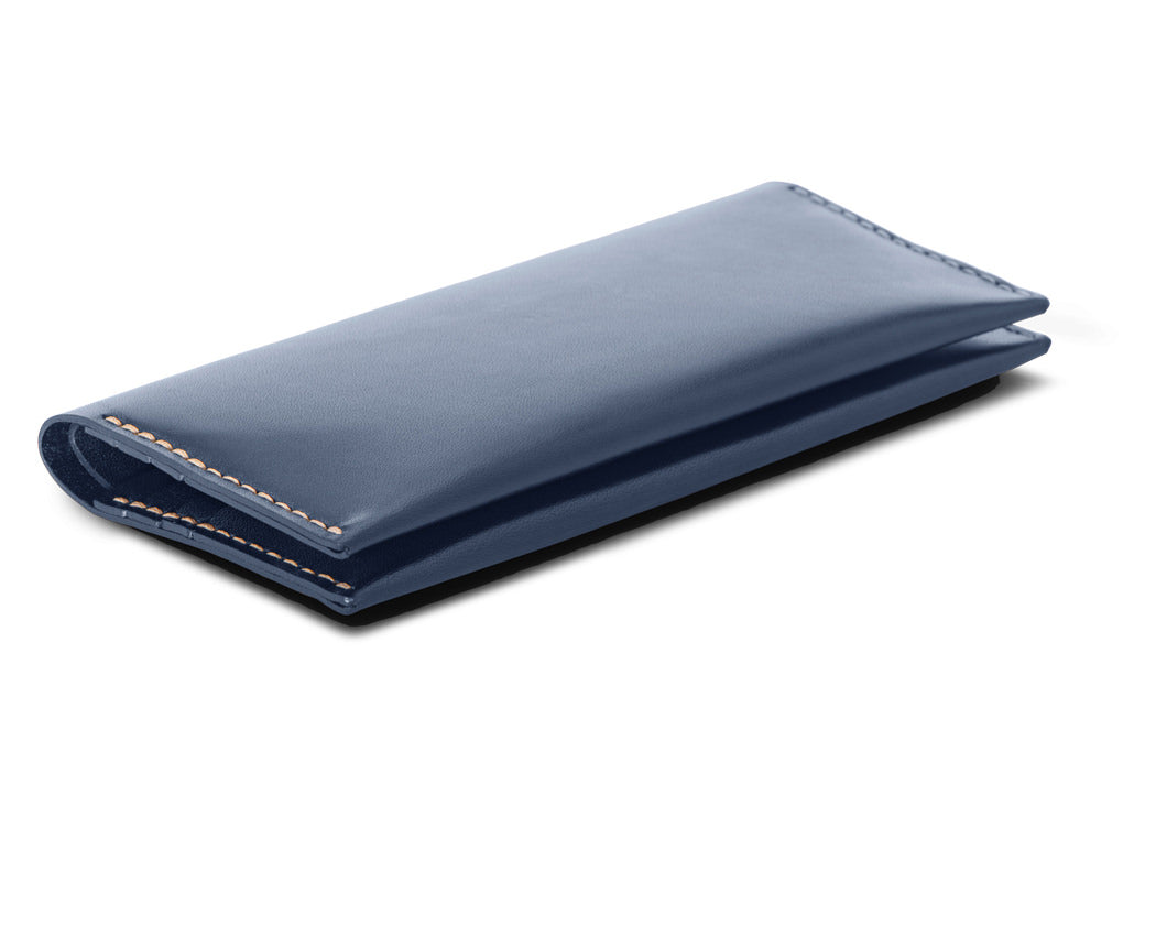 horween navy large mens leather wallet