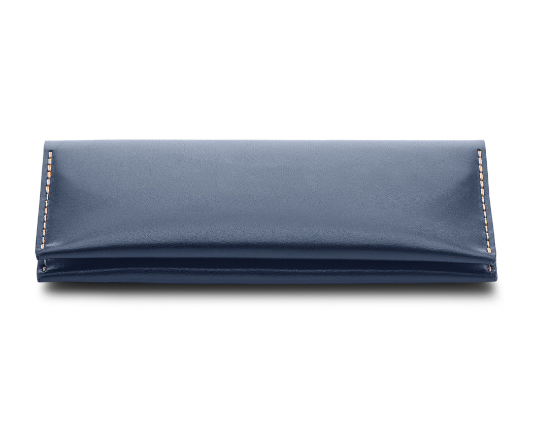 navy long leather wallet