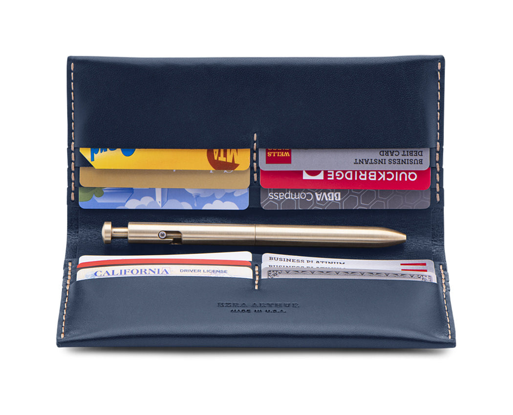 navy blue scratch resistant 12 card leather wallet