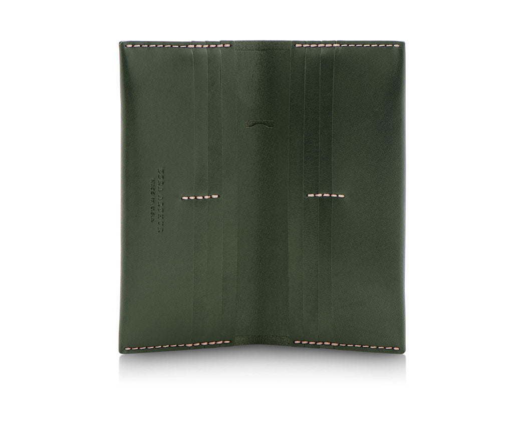 large green multicard leather wallet