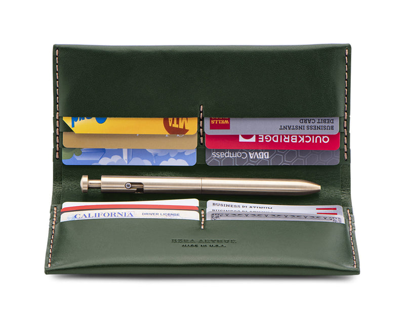 green leather 12 card wallet