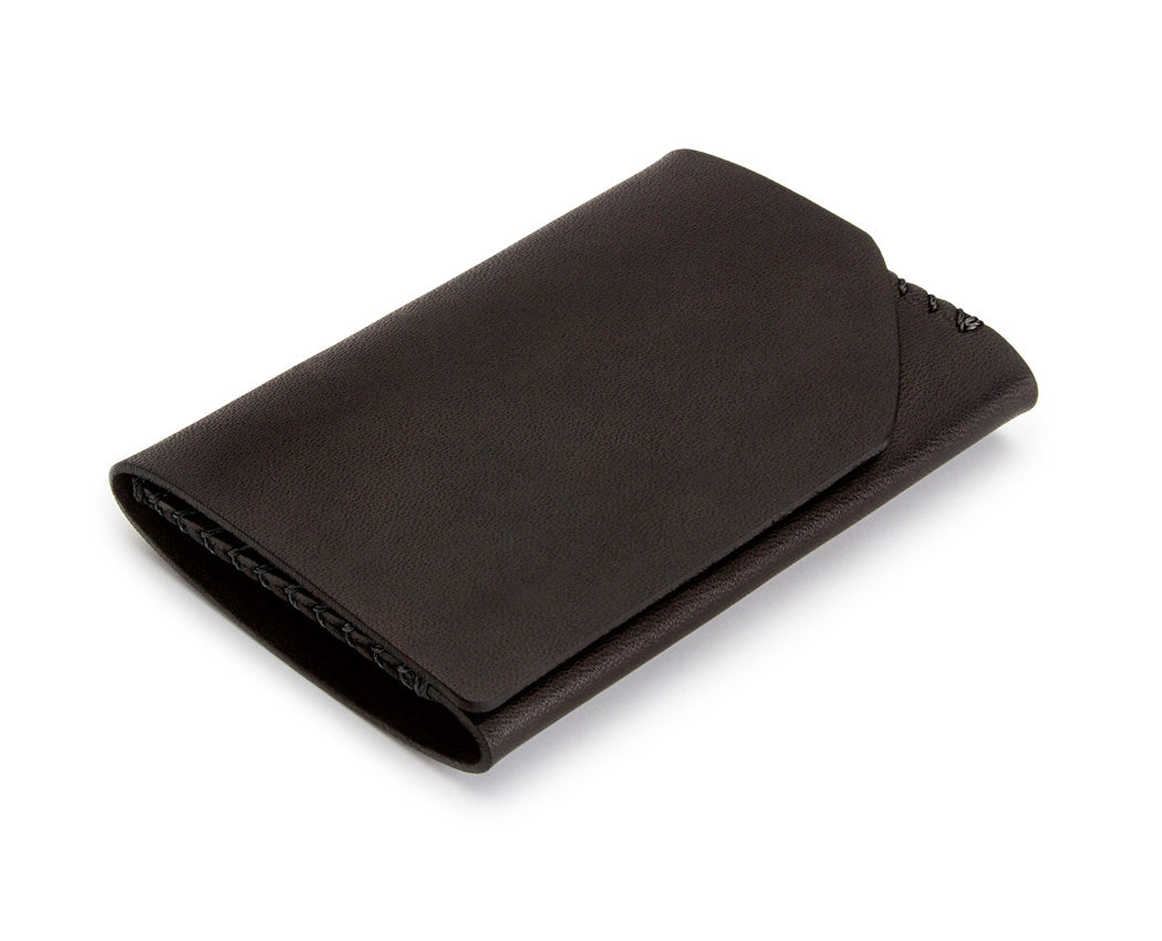 black compact folding wallet