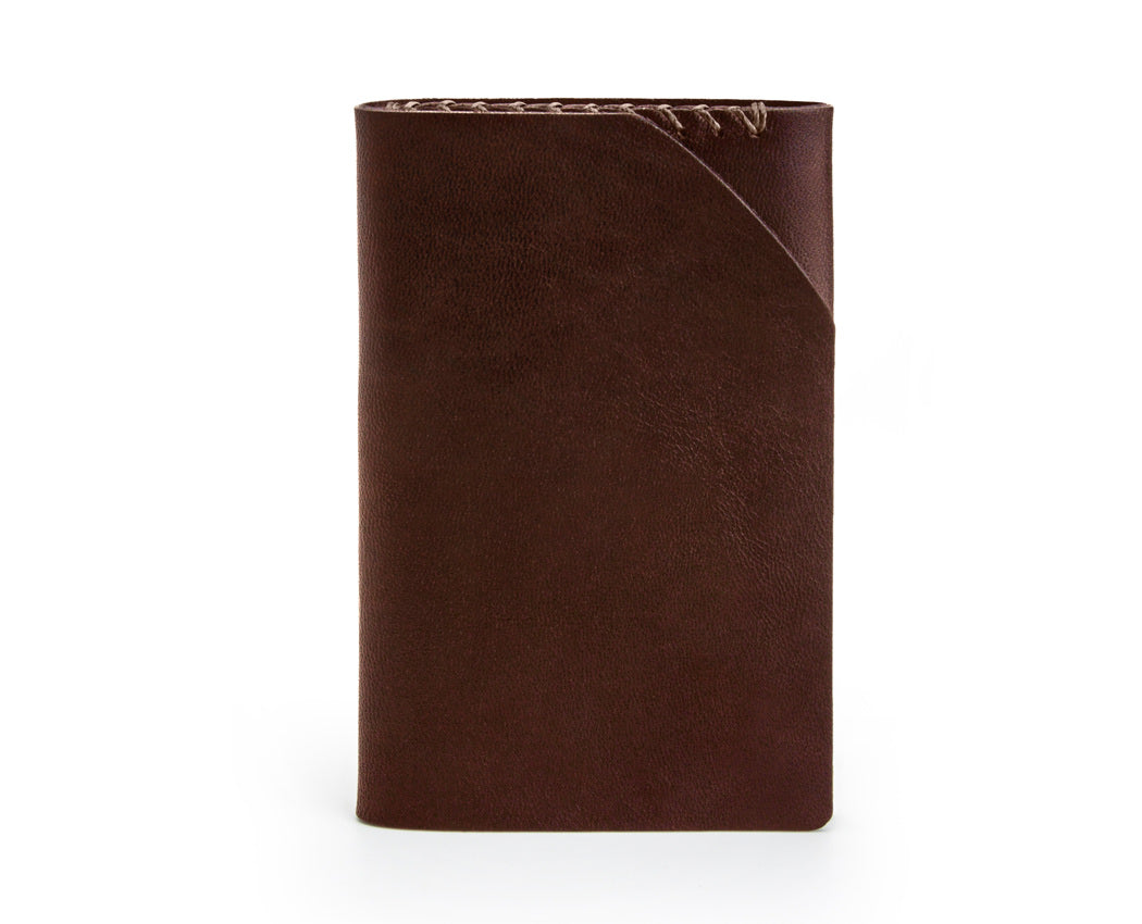 reddish brown folding leather wallet