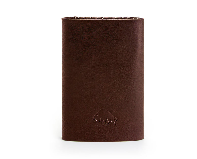 buffalo stamp red-brown leather wallet