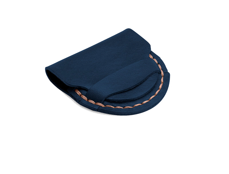 navy leather specialty coin pouch