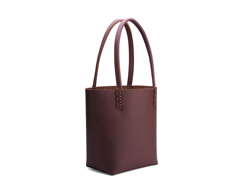 brown tote made with leather from SB Tannery