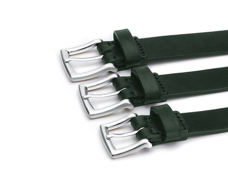 dark green leather belts
