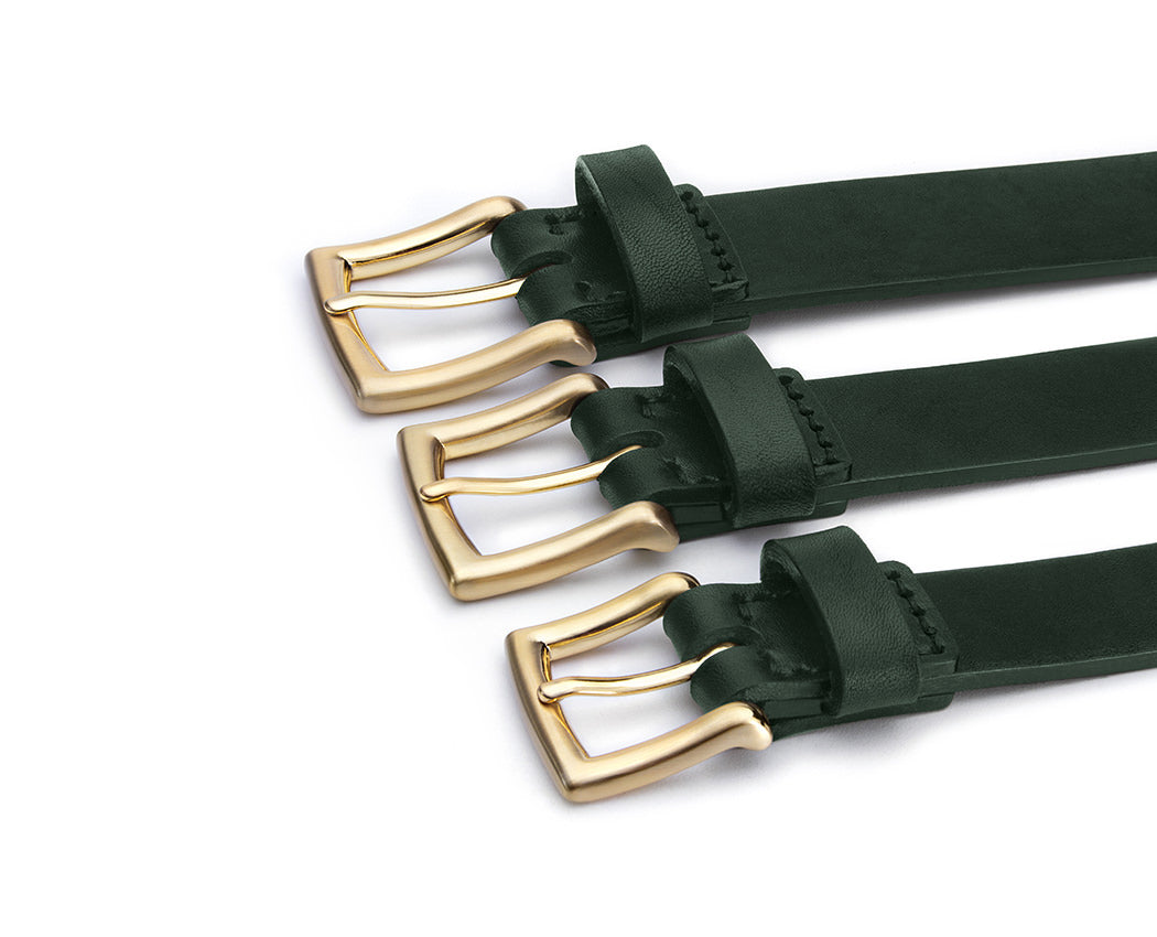 green mens leather belts