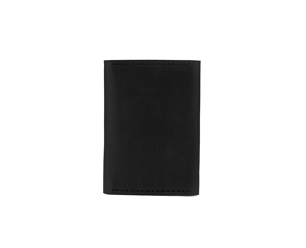 black leather wallet with coin pouch