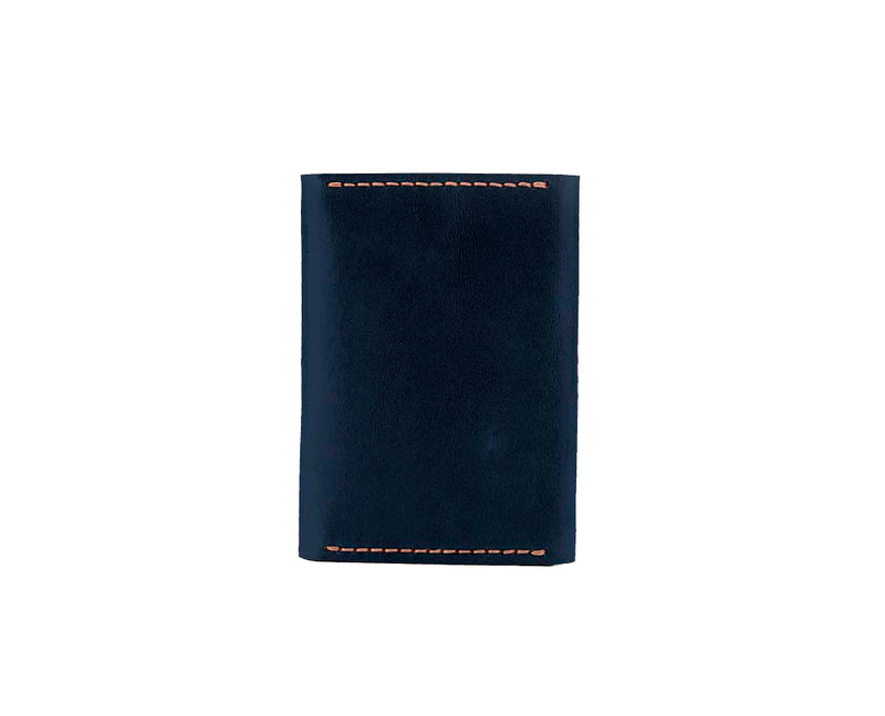 navy leather japanese inspired wallet