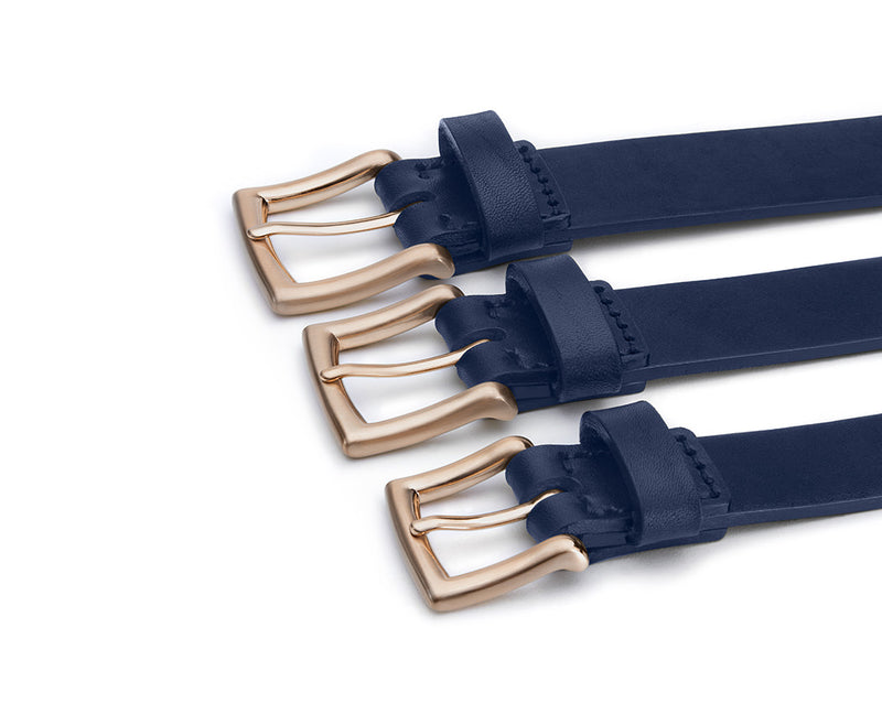 medium width navy blue leather belts