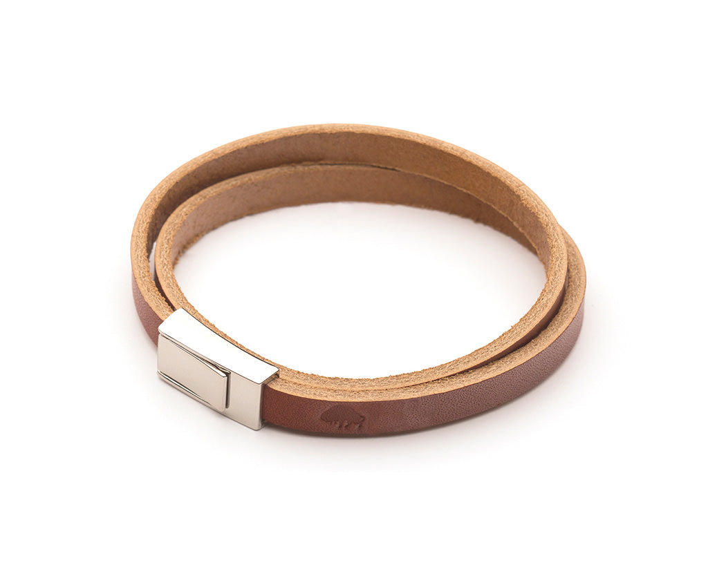 light brown leather wrap bracelet