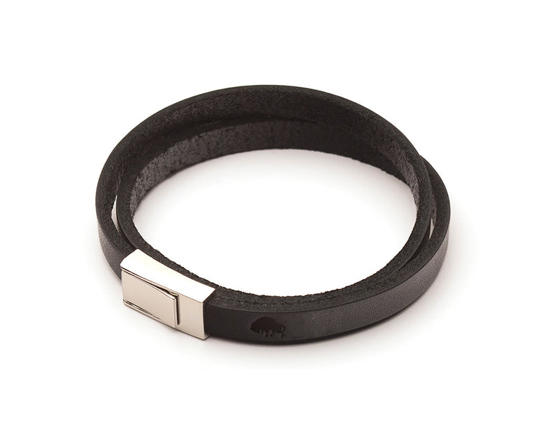 Adjustable LOVED Shredded Leather Double Wrap Bracelet