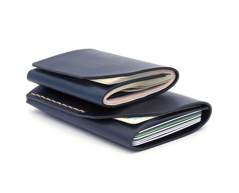 2 navy leather wallets