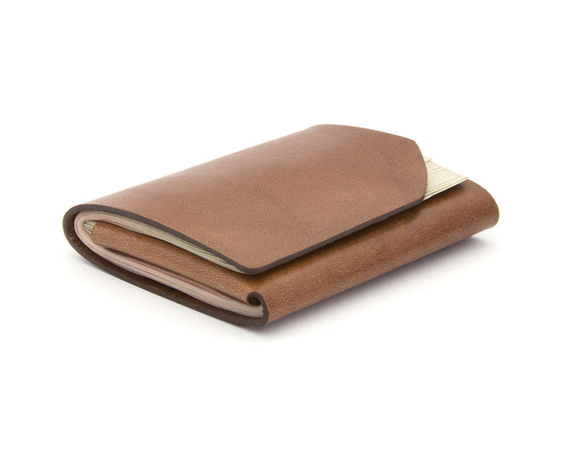 soft brown leather fold wallet