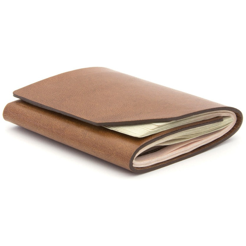 Light brown leather cash fold wallet