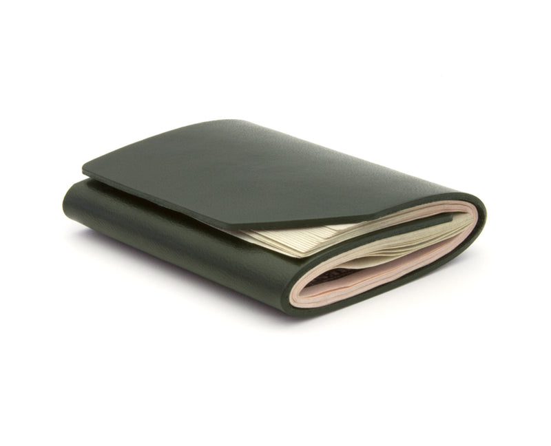 green leather wallet