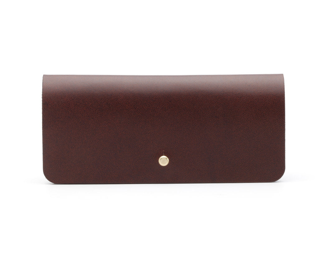brown leather eyeglass case