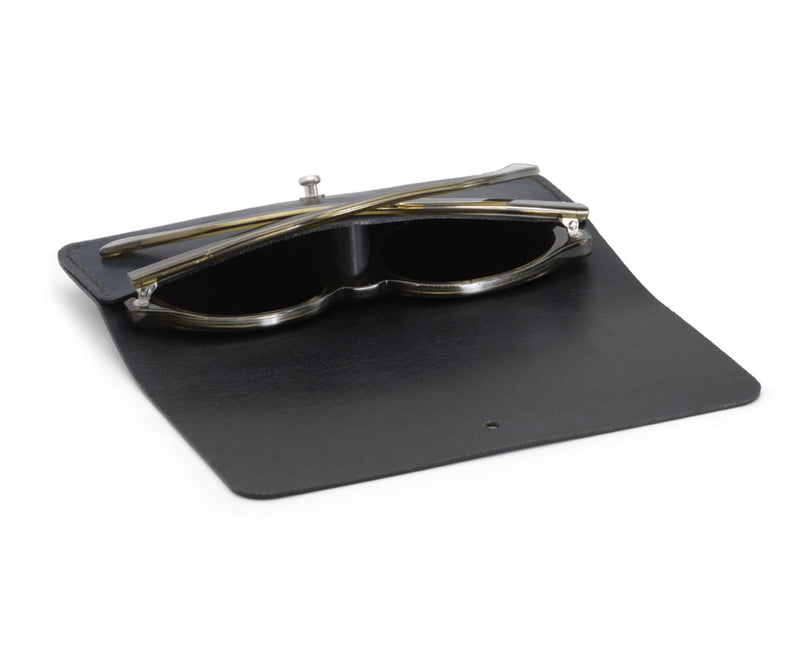 black sunglasses case leather