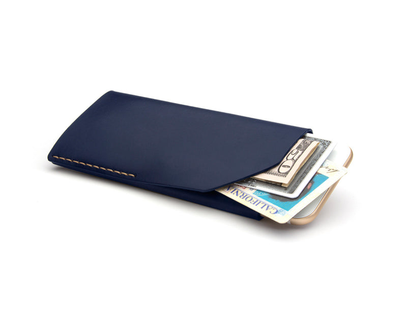 navy blue smart phone combination wallet