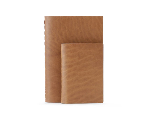 light brown portable leather journal