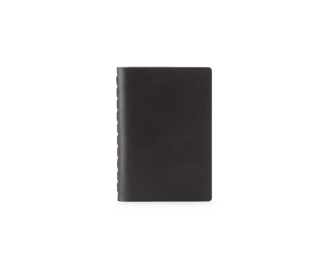 small black leather notebook