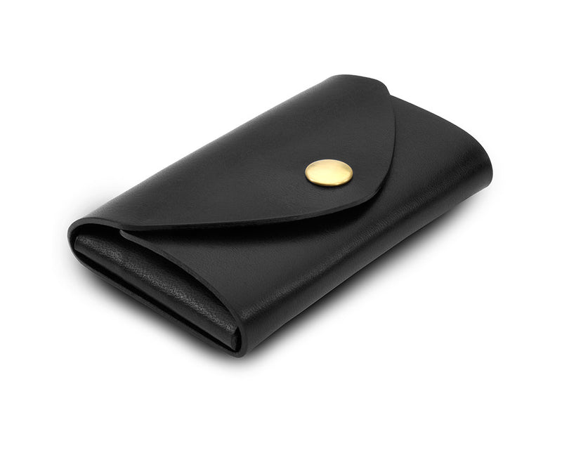 black leather business card carrying case